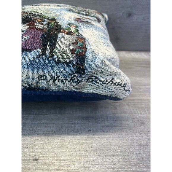 Nicky Boehme Christmas Scene Carolers Victorian Dickens Tapestry Throw Pillow 14 - Picture 5 of 8